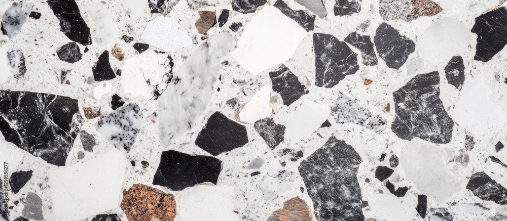 Poster decorative textured background of small white gray and black stones arranged in an elegant pattern i