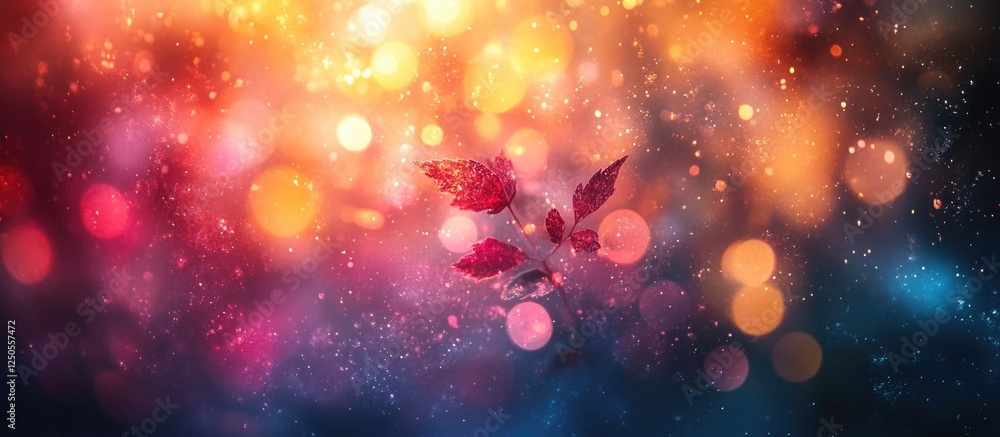 Poster colorful light leaks and bokeh background creating a dreamy, abstract atmosphere with vibrant hues a