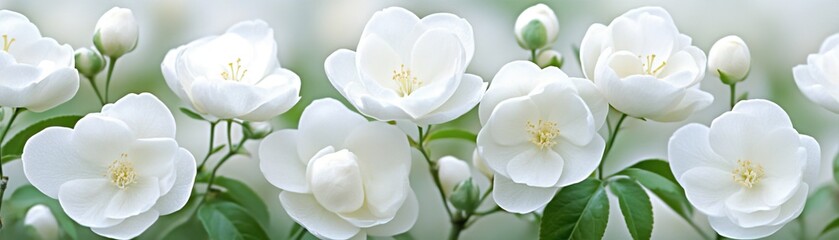 Obraz premium White blossoms garden closeup, spring nature background, floral wallpaper