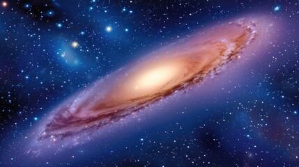 Fototapeta premium Astronomical event of spiral galaxy formation outer space digital art cosmic environment wide-angle view space exploration