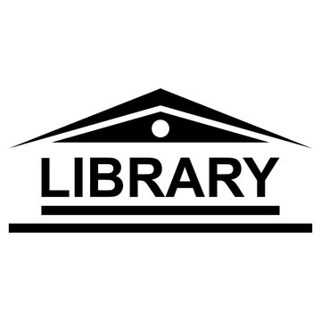 Library logo, book reading education learning for knowledge
