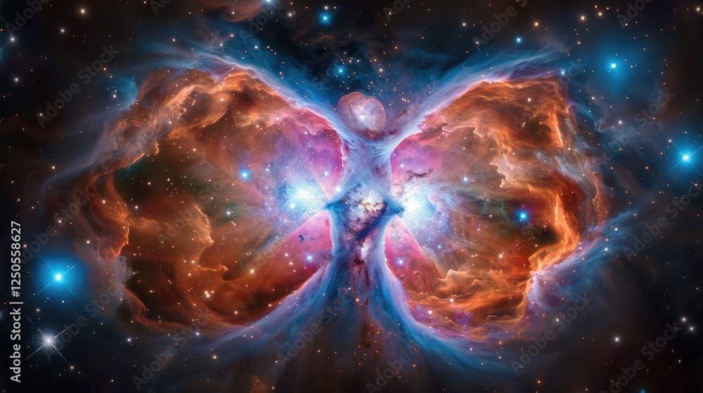 Poster cosmic butterfly nebula formation deep space astronomical image outer space wide-angle view celestia