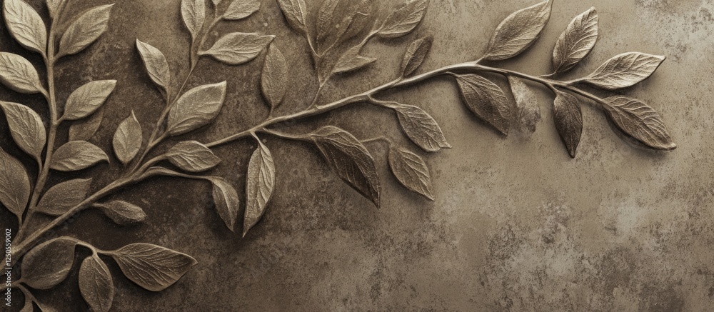 Wall mural Vintage leaf texture design featuring intricate details and a natural aesthetic suitable for various artistic applications.