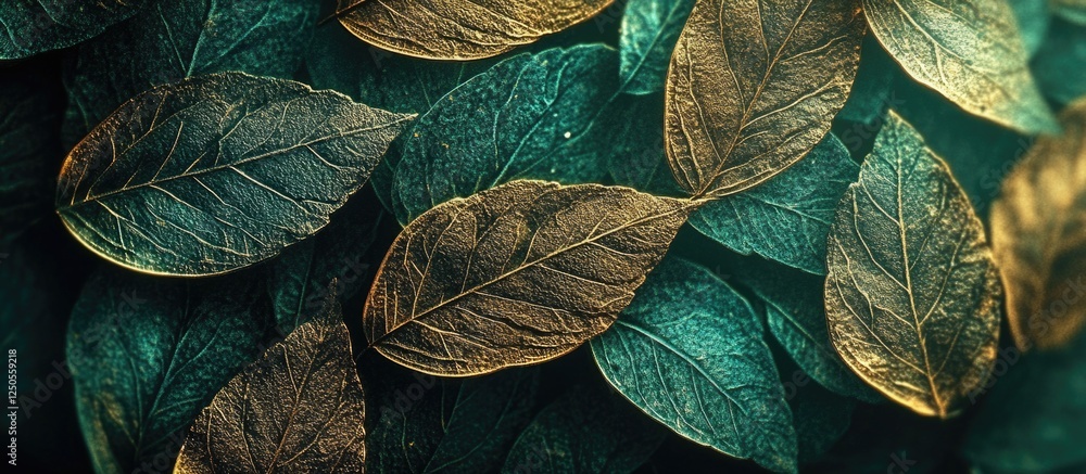 Poster vibrant leaf pattern with rich textures for elegant abstract background design