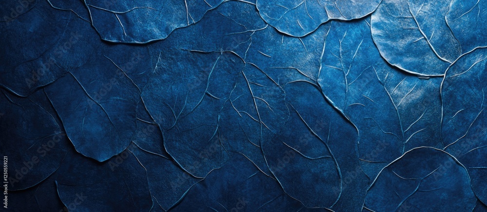 Poster textured blue leaf background with intricate patterns and details perfect for natural and abstract d