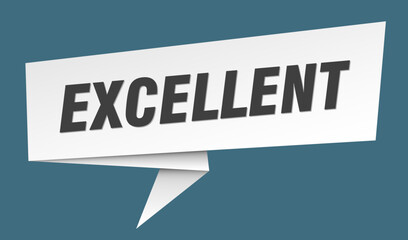 excellent banner. excellent speech bubble, label, sticker, sign template