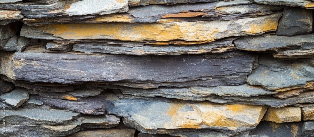 Poster detailed close-up of layered rock textures showcasing unique colors and patterns ideal for backgroun