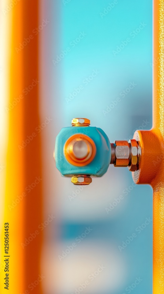Fototapete vibrant industrial engineering aesthetic bold metallic connector with dynamic background - innovativ