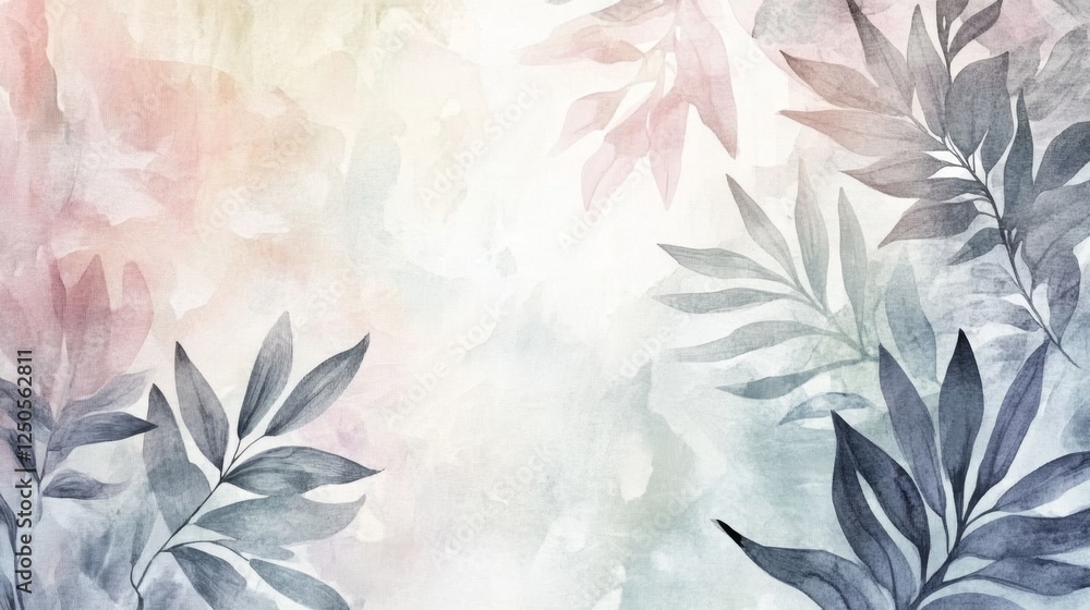 Poster creating tropical serenity abstract watercolor background studio digital design artistic environment
