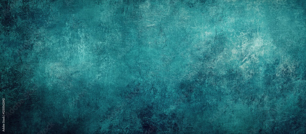 Poster textured teal background with grunge effects ideal for custom text overlay or image placement in des