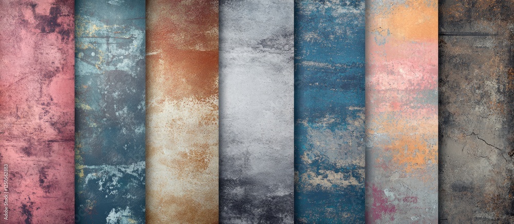 Poster grunge textured backgrounds with ample space for text or images in various colors and styles for cre