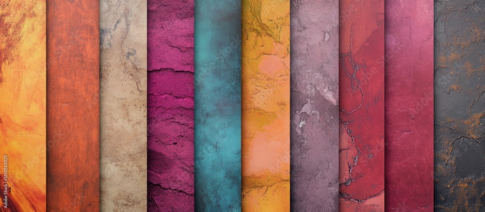 Poster vibrant collection of textured backgrounds showcasing rich colors and patterns for artistic and desi