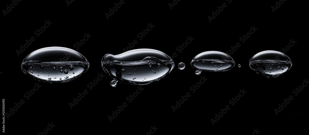 Poster drops of water on black background capturing freshness and texture in a visually striking design ele