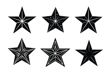 Six Unique  Star Silhouettes