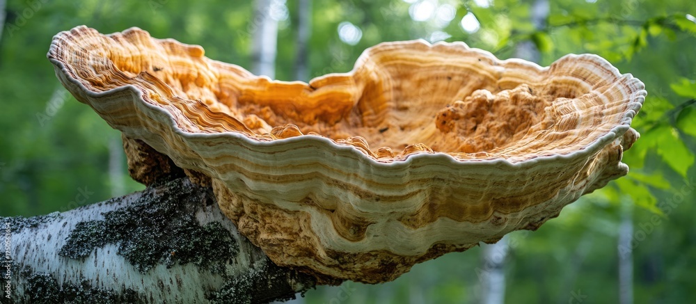 Poster burl growth on birch tree with unique patterns and texture in natural forest setting