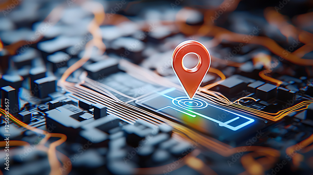 Poster tracking location data map navigation interface urban environment digital visualization technology c