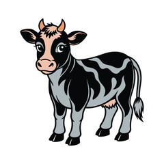 Fototapeta premium a vector color cow illustration.