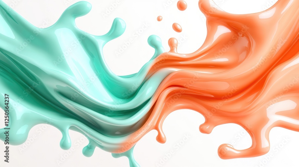 Poster dynamic color splash action abstract background digital art fluid design vibrant environment creativ