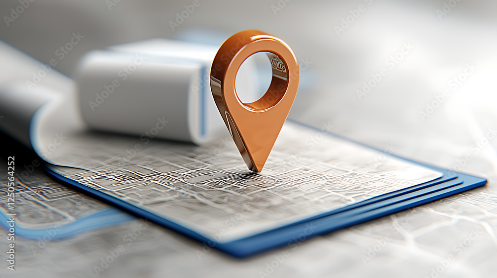 Poster exploring geolocation technology urban maps digital image tech environment close-up view modern conc