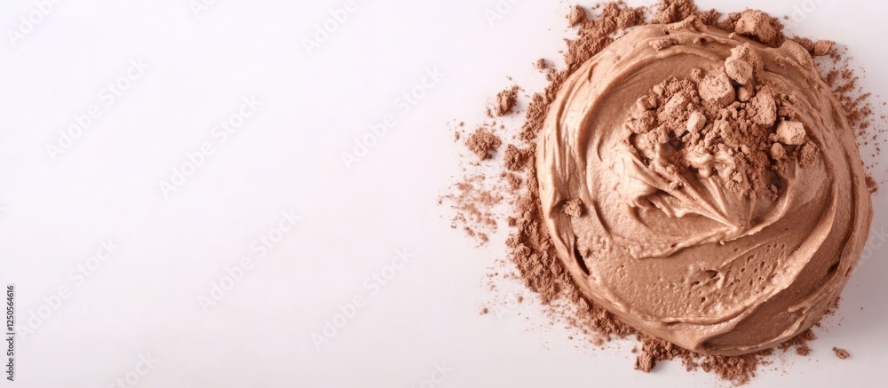 Aufkleber lactose free chocolate cream with cocoa powder and empty space for text representation