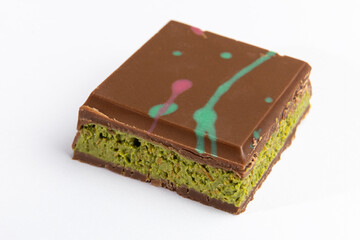 Sweet Dubai Chocolate Wedge with Pistachio