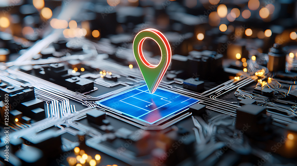 Poster digital mapping technology transforming urban navigation cityscape infographic tech environment aeri