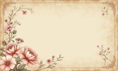 Elegant floral border design illustration.