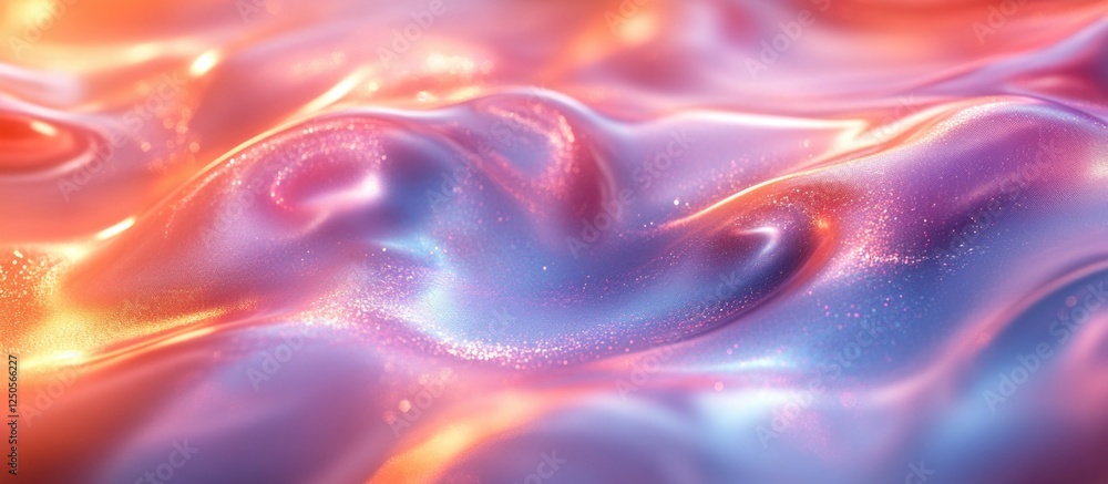 Aufkleber iridescent holographic swirl texture in pastel colors with a smooth wavy background creating a dream