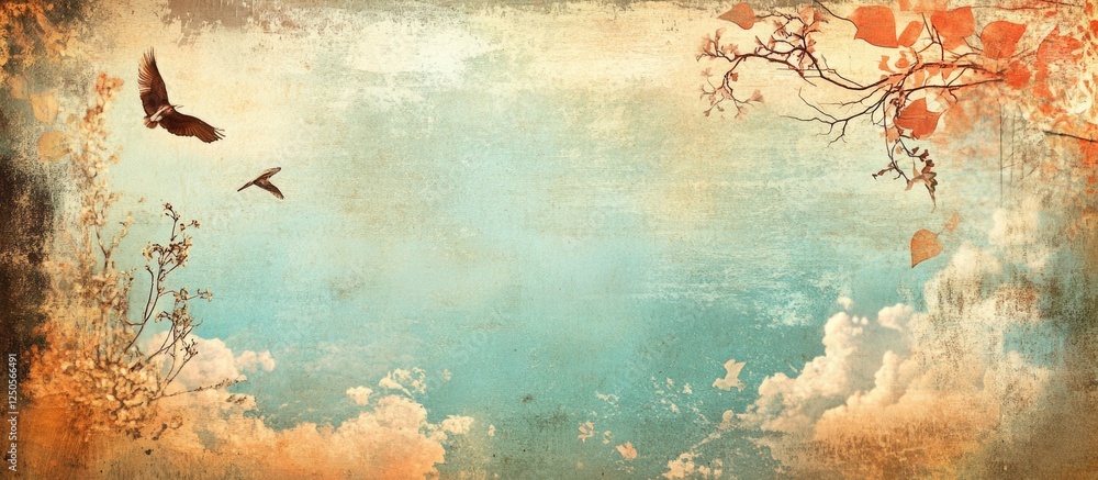 Poster captivating vintage advertisement background with ethereal colors and empty space for customizable t