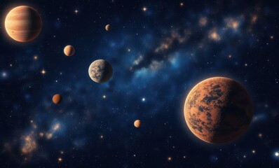 A stunning solar system scene.