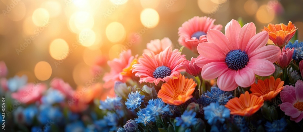 Poster inspirational floral background with soft focus and bokeh effect perfect for motivational quotes and