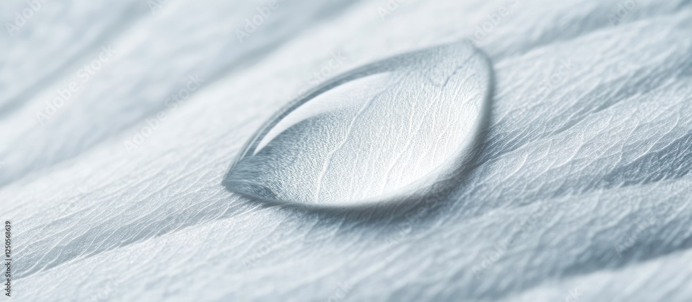 Poster water droplet on a leaf macro photography with soft focus highlighting texture and light reflections