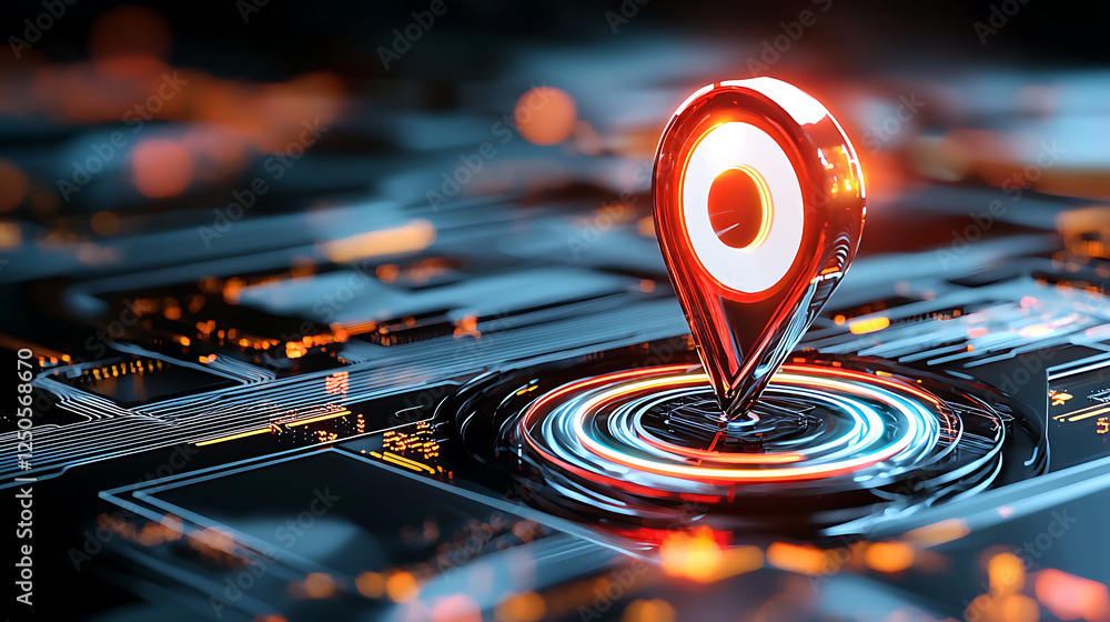 Poster exploring digital location technology online platforms infographic futuristic environment close-up g