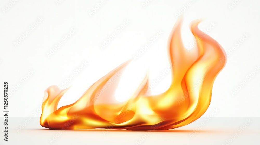 Poster flat flame icon symbolizing energy, designed with a transparent background for versatile use, ideal 