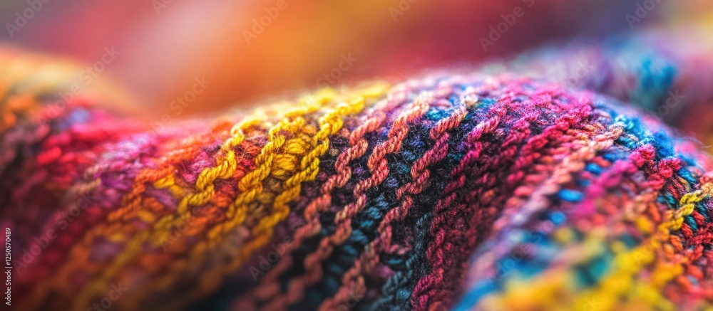 Poster vibrant macro textile fabric texture ideal for backgrounds or creative projects showcasing colorful 