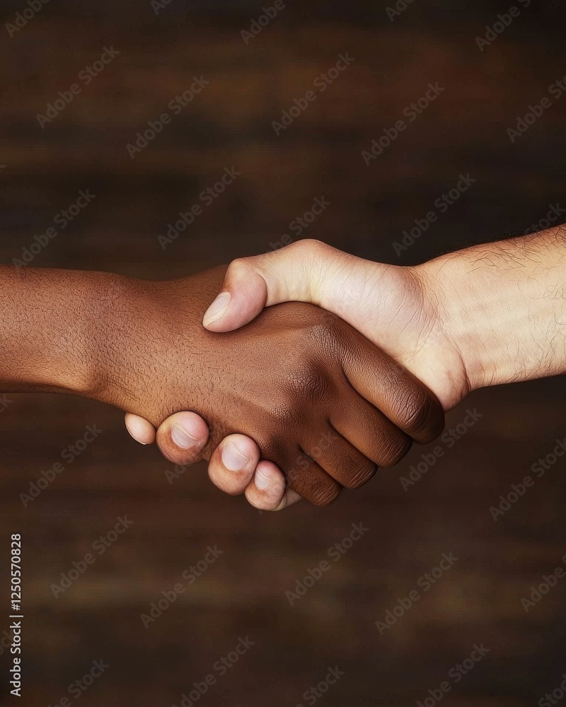 Poster building trust through handshake business meeting image office setting close-up collaboration concep