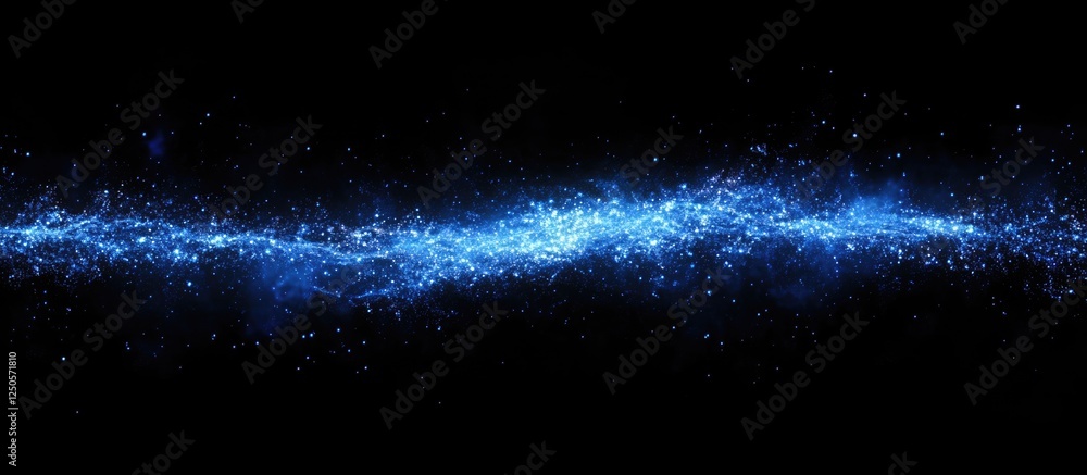 Poster blue light particle trail design illustrating fast internet coverage with isolated space for text or