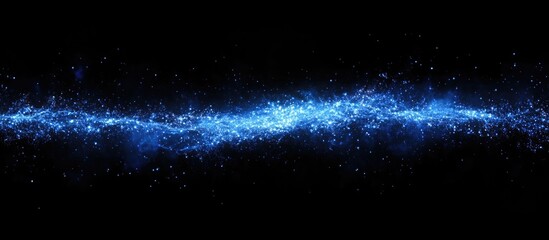 Blue light particle trail design illustrating fast internet coverage with isolated space for text or branding purposes