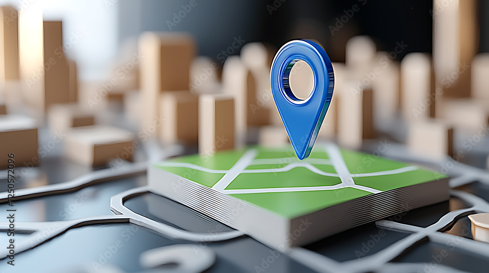 Aufkleber exploring geolocation technology for urban mapping cityscape digital visualization modern environmen