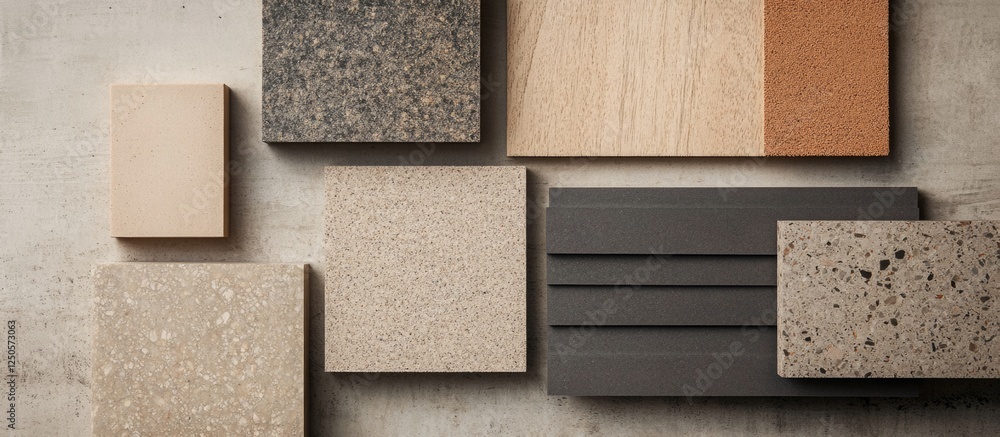 Poster mdf particle board showcasing various colors and thicknesses arranged aesthetically on a neutral bac