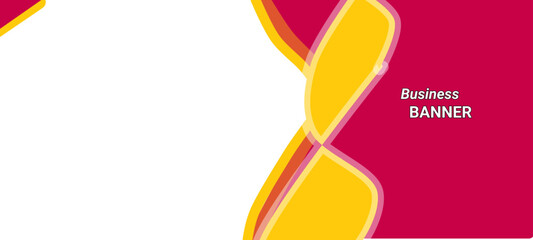 business corporate banner template with red, yellow, white background