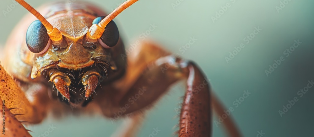Poster close-up view of arthropod highlighting details with soft background and space for text overlay