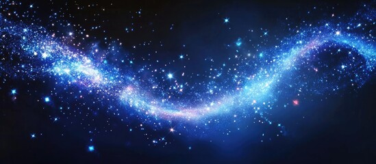 Elegant cosmic background design for a festive Christmas greeting card with customizable text area. Perfect for holiday celebrations.