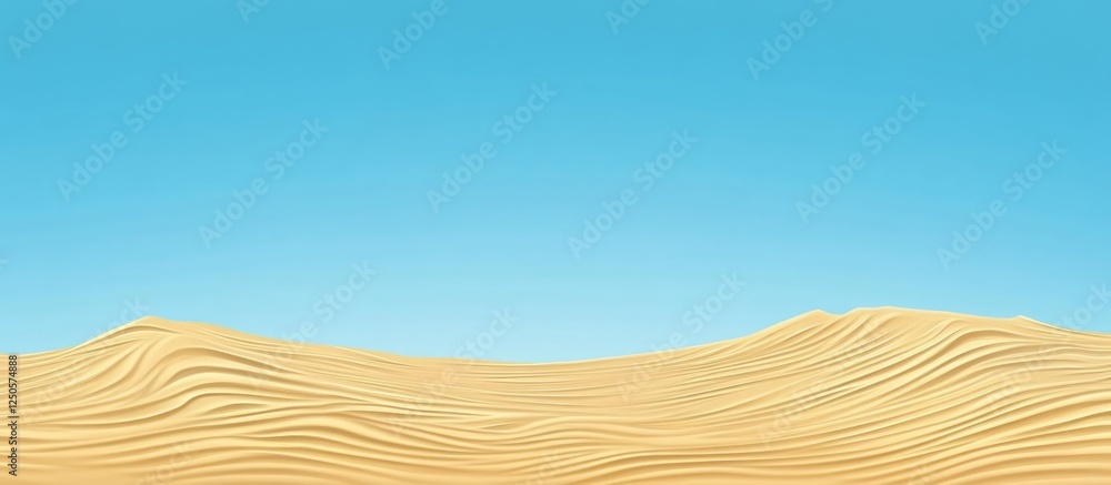 Aufkleber majestic sand dunes with smooth ripples under a clear blue sky creating ample space for text and des