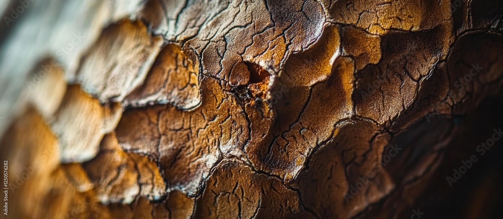 Aufkleber close-up texture of tree bark showcasing intricate patterns and rich earthy tones in a macro photogr