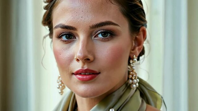 A young woman modal with style and elegance