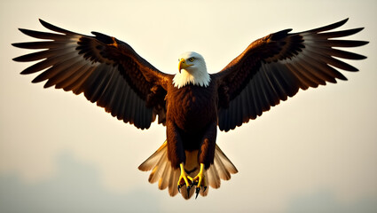 Obraz premium Majestic Eagle Soaring High Above the Endless Skies