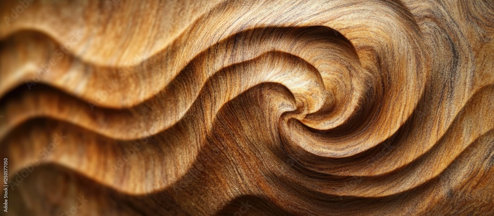 Aufkleber macro close up of intricate two dimensional wood texture with swirling patterns in natural warm tone