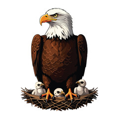 Cute Eagle Bird Cartoon Vector Icon Illustration. Animal Nature Icon Concept Isolated Premium Vector