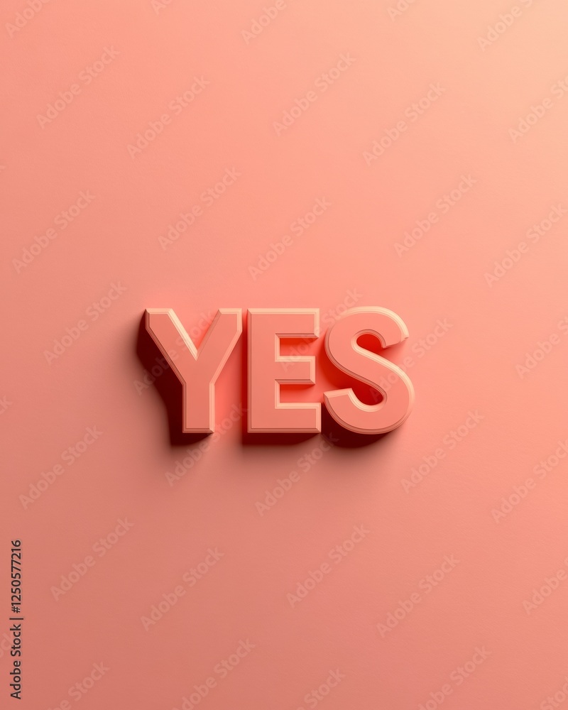 Aufkleber modern minimalist typography design bold yes on soft pastel texture for trendy branding and motivati